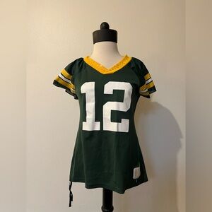 Reebok Green and Gold Women's  “Rodgers” Jersey. Size S. NFL team apparel